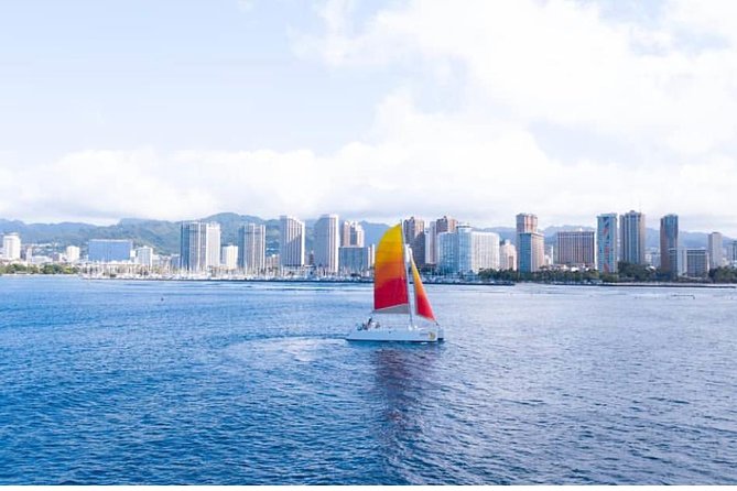 12pm Turtle Canyon Snorkel Adventure - The catamaran sail past Diamond Head