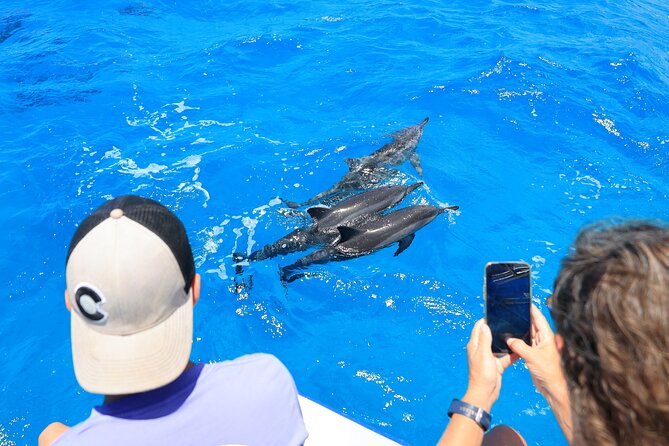 4 Hour Big Island Dolphin Watch Boat Tour, Snorkeling & BBQ Lunch - Lunch on KIBOU, with room to rest