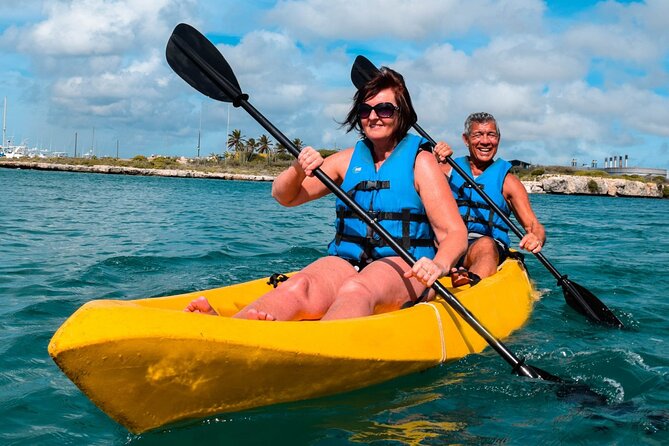 Adventure Kayak & Snorkeling at Reef Island Aruba - Paddling toward Pos Chiquito and the reef island