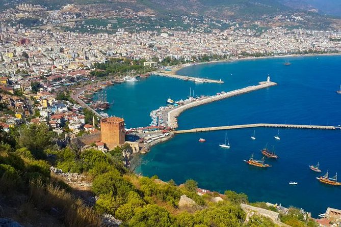 Alanya Catamaran Boat Tour with Sunbathing Swimming & Snorkelling - From Alanya harbor to the castle walls