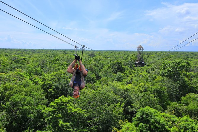 ATV Extreme and Snorkel Combo Tour from Cancun - Ziplines above the forest