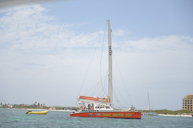 Banana Adventure Catamaran Shipwreck Snorkel and Turtle Swim - Sailing Aruba’s coast under the trade winds