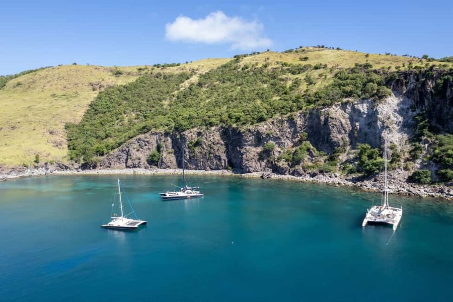 Basseterre: St Kitts 4-hour Catamaran Snorkel Cruise & Lunch - Sailing away from Port Zante Marina