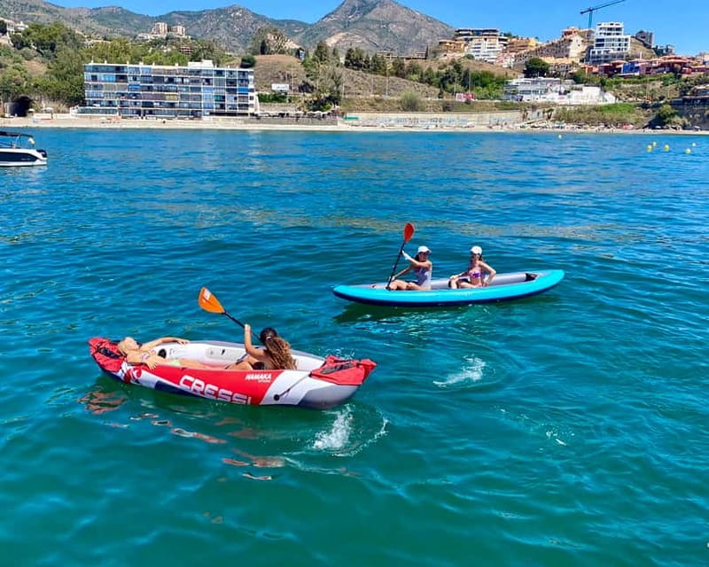 Benalmádena Boat Tour with Snorkeling, Water Slide and Lunch - Kayaks and paddle boards for a quieter hour