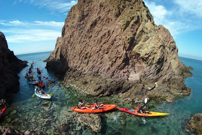 Cabo de Gata Active. Guided kayak and snorkel route through coves of the Natural Park - Paddling Cabo de Gata from the sea