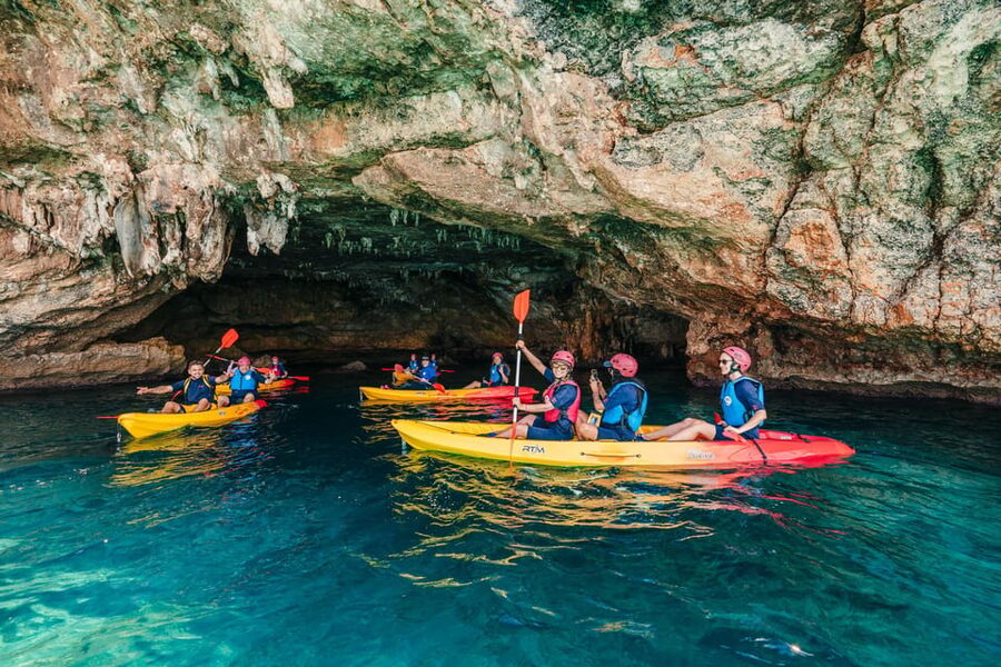 Cala Varques: Guided Sea Caves Kayak & Snorkeling Expedition - The paddle back to Cala Romantica