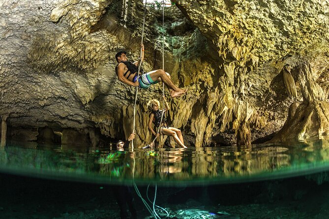 Cancun Cenote Tour: Snorkeling, Rappelling and Ziplining - Snorkeling inside Sac Actun