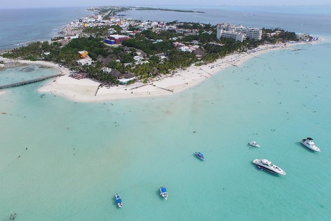 Catamaran adventure to Isla Mujeres with Snorkel,Buffet,Open Bar and Beach Club - Sailing across the Caribbean Sea