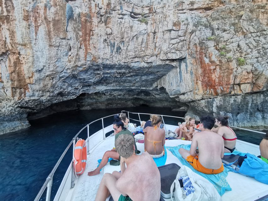 Chania: Menies Beach & Chironisia Bay Cruise with Snorkeling - Chironisia Bay and its small sea caves