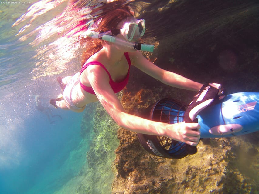 Chania: Sea Scooter Snorkeling boat tour - The Boat Ride and the First Water Stop
