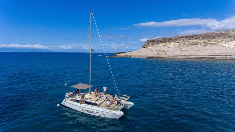 Costa Adeje: Catamaran Tour, Snorkelling, Snacks & Drinks - The first sail along Costa Adeje