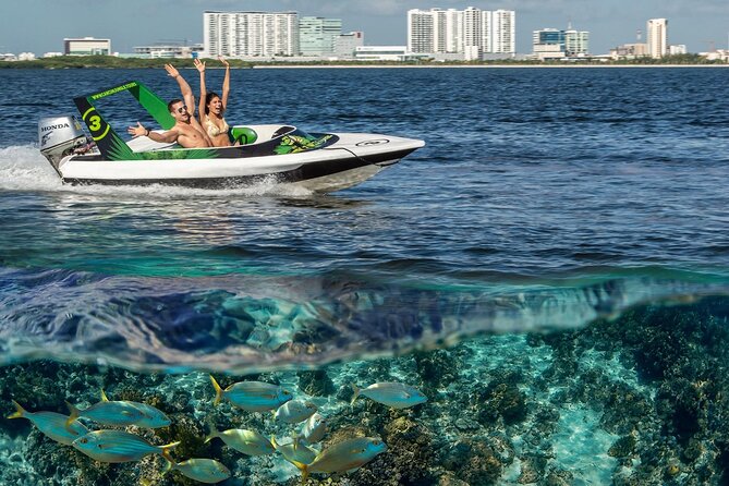 Exciting Speedboat & Snorkeling Tour in Cancun Lagoon! - Driving out from Marina Chac Chi