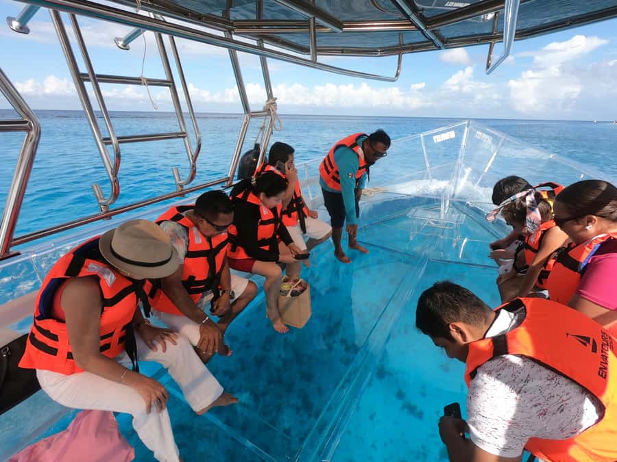 From Cozumel: Invisible Boat Snorkeling Tour - The first 30 minutes: safety briefing and coastal views