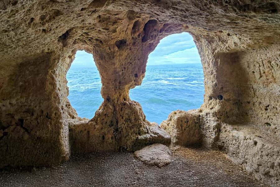 From Faro: 7 Valleys Hiking, Benagil Cave, & Snorkeling Tour - Benagil Cave from its 16-million-year-old roof