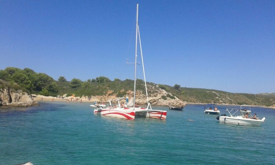 From Fornells: Half-Day Menorca Catamaran Trip w/ Snorkeling - The First Cove or Beach Stop