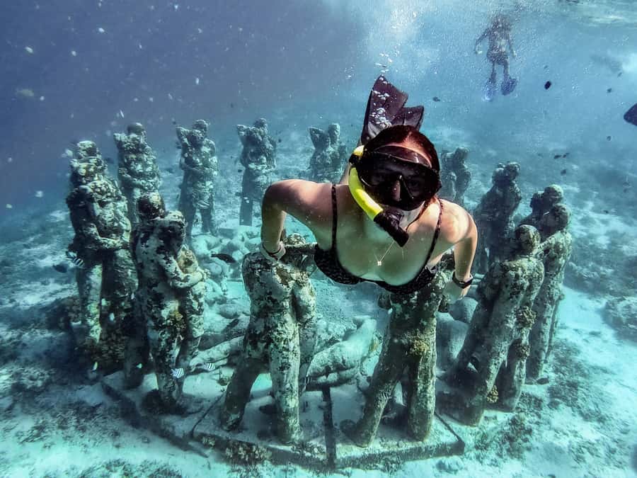 From Gili Meno: Private Snorkeling with Turtle & Statue - The underwater statues and the crowd problem