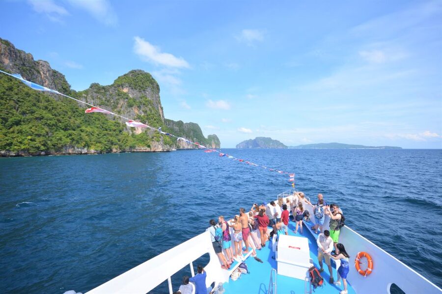 From Phuket: Snorkeling Ferry Cruise to Phi Phi Islands - Pileh Cove and Viking Cave from the sea