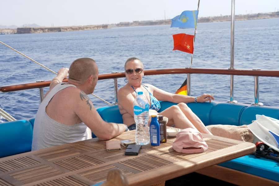 From Sharm: Half day Snorkeling Trip with Lunch - The boat, sun deck, and air-conditioned salon