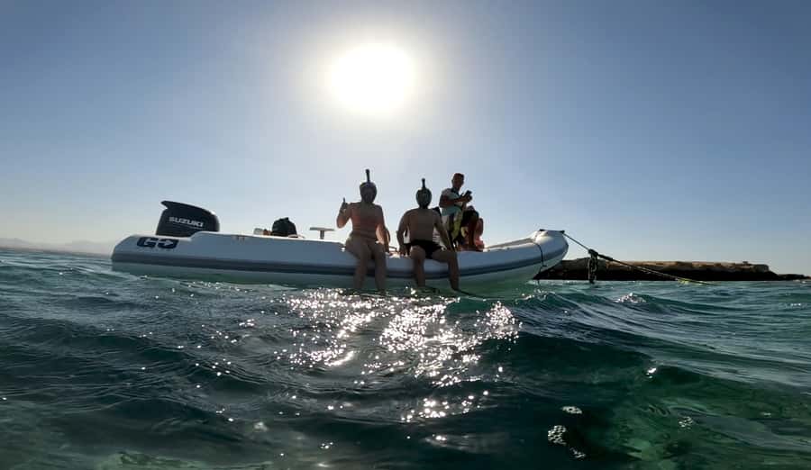 Hurghada: 3-Island Speedboat, Dolphin Watching & Snorkeling - Orange Bay gives you the postcard stop