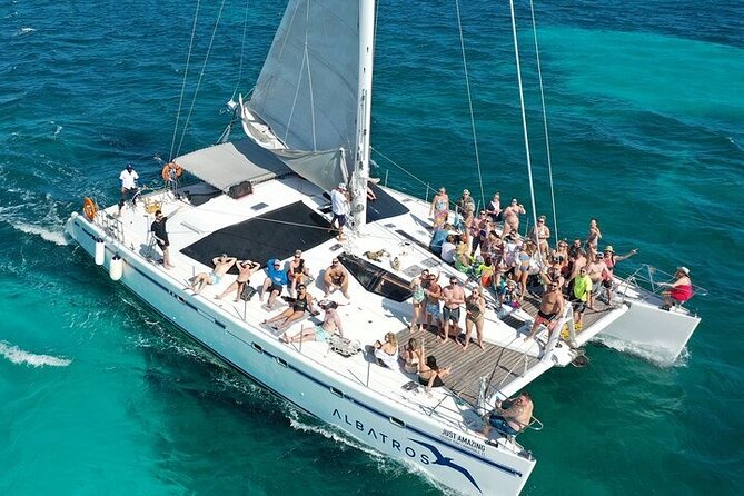 Isla Mujeres Snorkeling & Catamaran Adventure Tour - Reef snorkeling near the Museo Subacuatico de Arte