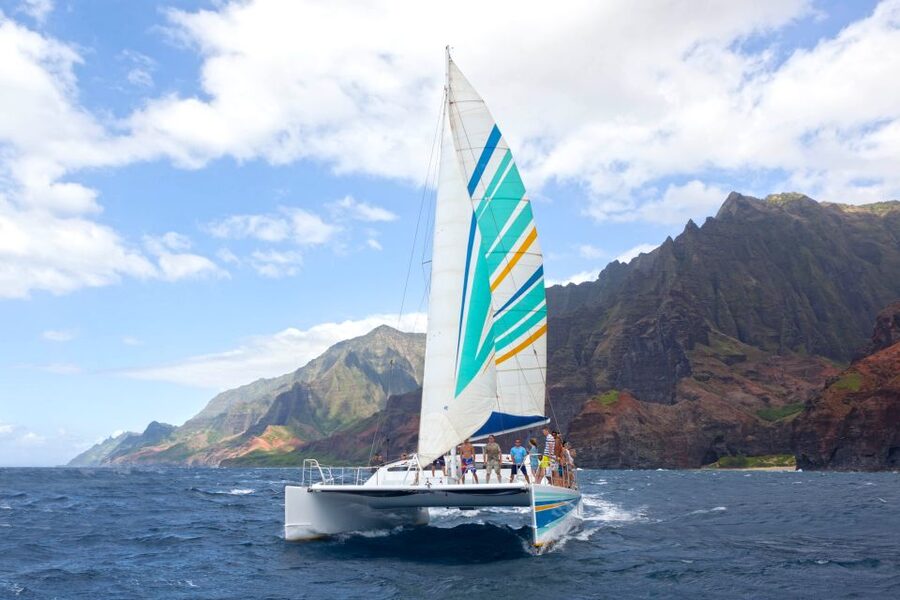 Kauai: Napali Coast Sail & Snorkel Tour from Port Allen - Breakfast, lunch, and drinks on a moving catamaran