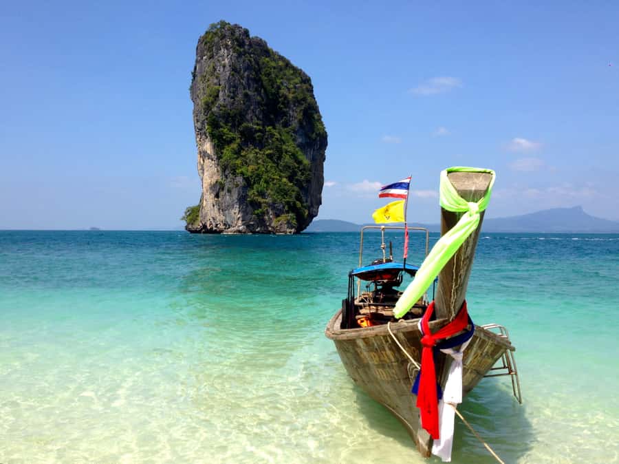 Krabi: 4 Island Sunset Small Group Tour with Night Snorkel - Railay Beach and its towering limestone setting