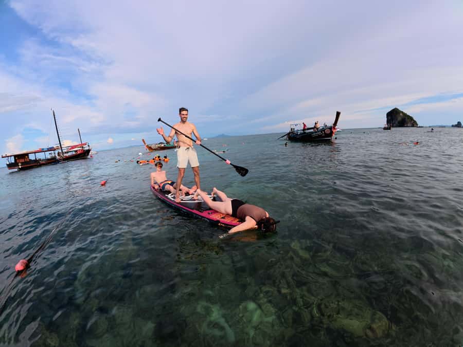 Krabi: 4-Island Sunset Snorkeling Tour & Bioluminescent Swim - Ko Poda: dinner, drinks, and the changing sky