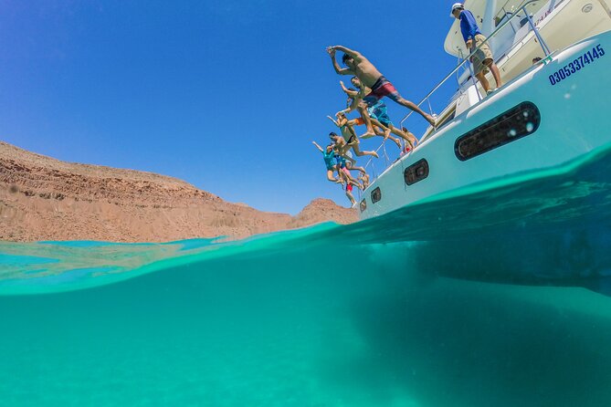 La Paz World Class Snorkeling in Balandras Hidden Beaches - What Balandra looks like from the water