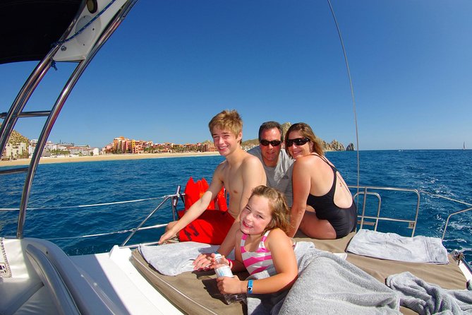 Lands End Luxury Sail and Snorkel Cruise in Cabo San Lucas - Snorkeling in a sheltered bay