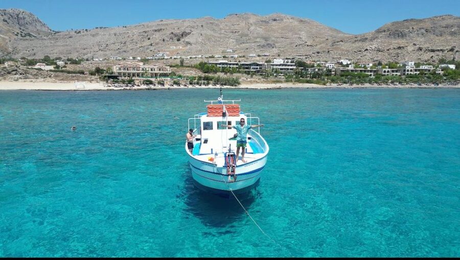Lindos,Pefkos: All inclusive Swim & Snorkel Boat Cruise - Drinks, cocktails, and the Rhodian fruit bowl