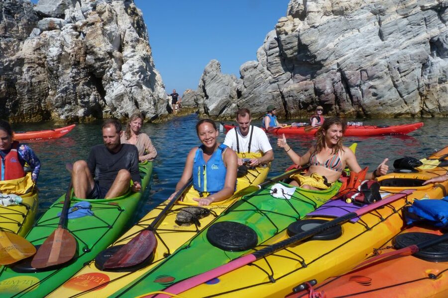 Milos: Guided Kayaking Trip with Snorkelling & Lunch - Three hours among caves and coloured cliffs
