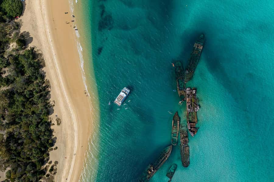 Moreton Island: Dolphin & Tangalooma Wrecks Snorkel Cruise - Boarding the Spirit of Mulgumpin