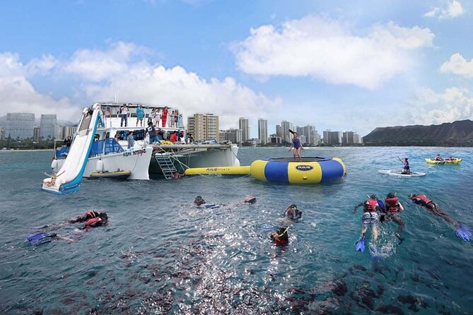 Oahu 5-in-1 Deluxe Cruise: Turtle Snorkeling & Ocean Activities - What the catamaran offers onboard