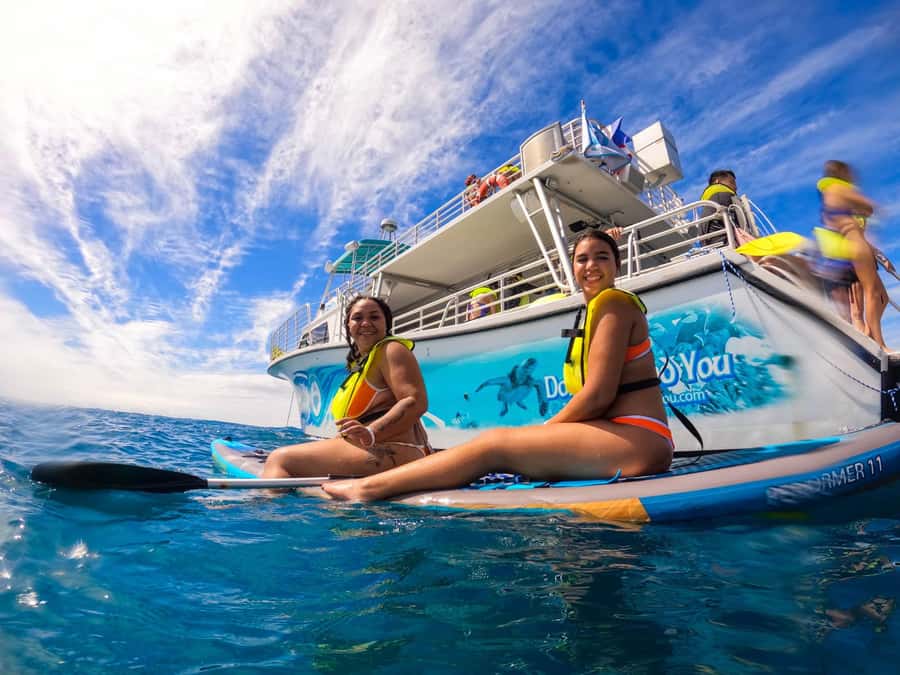 Oahu: Dolphin Watching & Turtle Snorkeling with Waterslide - The 20-foot slide and other water activities