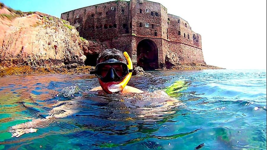 Peniche: Berlengas Island Catamaran Tour + Snorkeling - Snorkeling with the included mask and fins