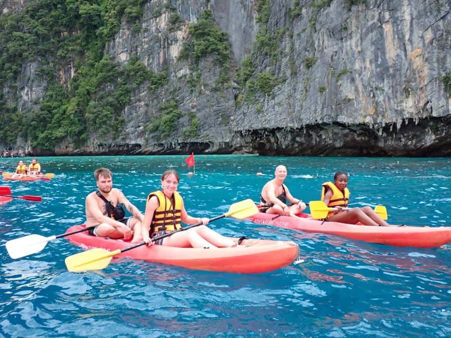 Phi Phi: Pirate Boat with Snorkeling, Kayaking, and Party - Monkey Beach starts the island-hopping day