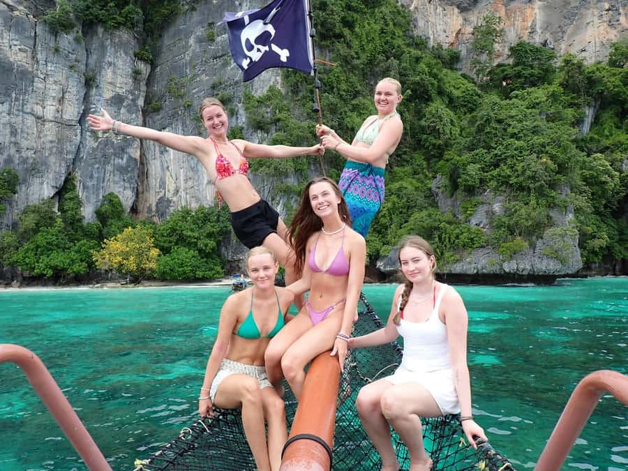 Phi Phi: Pirate Boat with Snorkeling, Kayaking, and Party - Thai food, fruit, and drinks keep the day simple