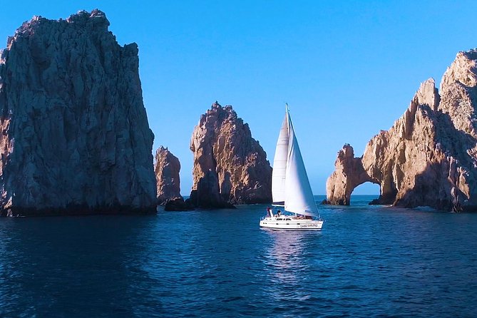 Private Luxury 42ft Sailing with Snorkeling in Los Cabos - Hoisting the sails toward the Pacific