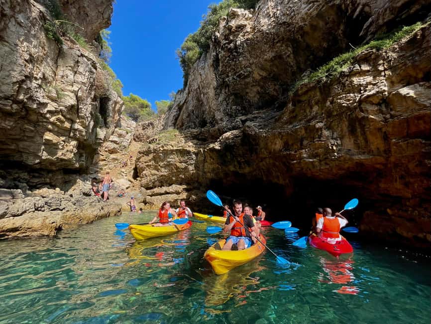 Pula: Cave, Canyon and Island Kayak Tour Snorkel&Explore - From Ambrela Beach into Pula Canyon