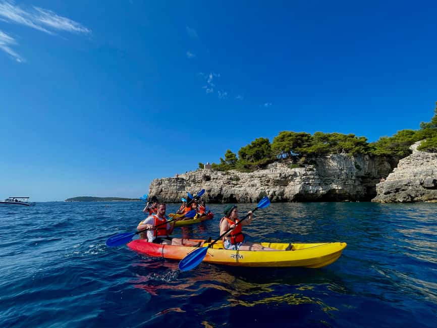 Pula: Cave, Canyon and Island Kayak Tour Snorkel&Explore - Snorkeling and beach time at the island