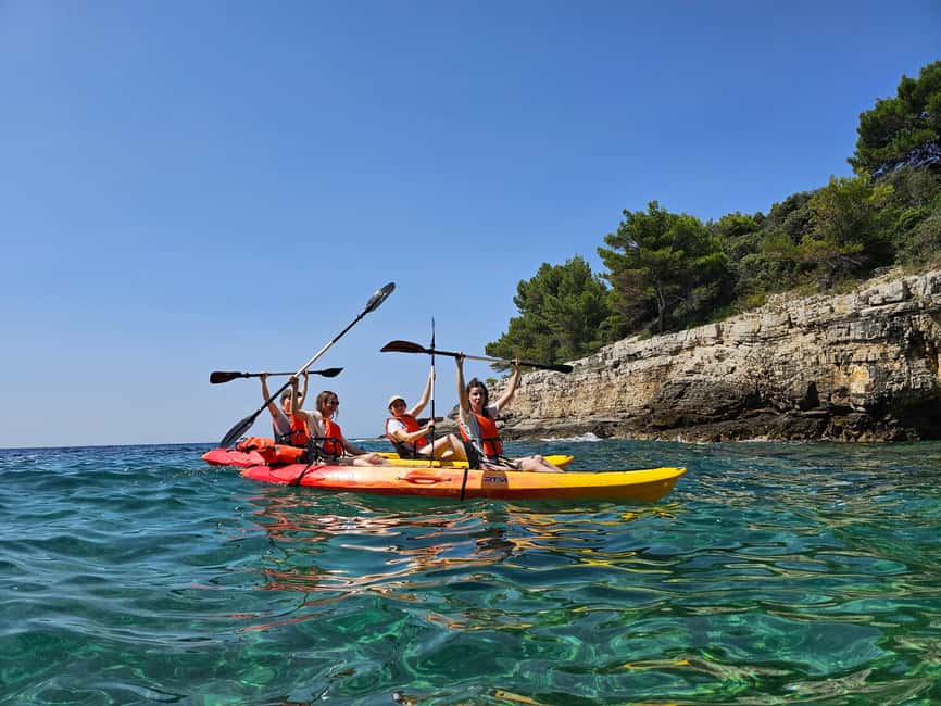 Pula: Cave Kayak Tour, Snorkeling and Island Jumping - The return paddle and what the guides do well