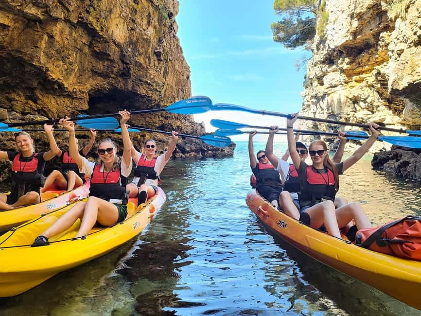 Pula: Cave Kayak Tour, Snorkeling and Island Jumping - Starting at Ambrela Beach with a short lesson
