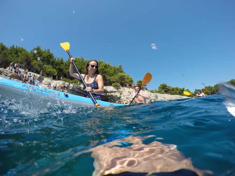 Pula: Muzil Canyon Kayak Tour, Snorkeling and Cliff Jumping - Paddling toward Muzil Canyon