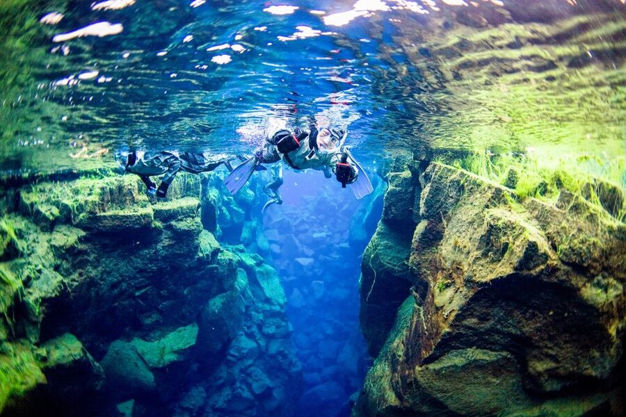 Reykjavik: Silfra Snorkeling & Lava Tunnel Adventure Combo - Floating through Silfra’s blue water