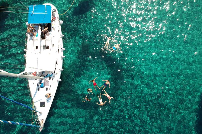 Round of Milos and Poliegos Sailing boat snorkelling cruise - Cape Vani brings Milos’ mining past into view