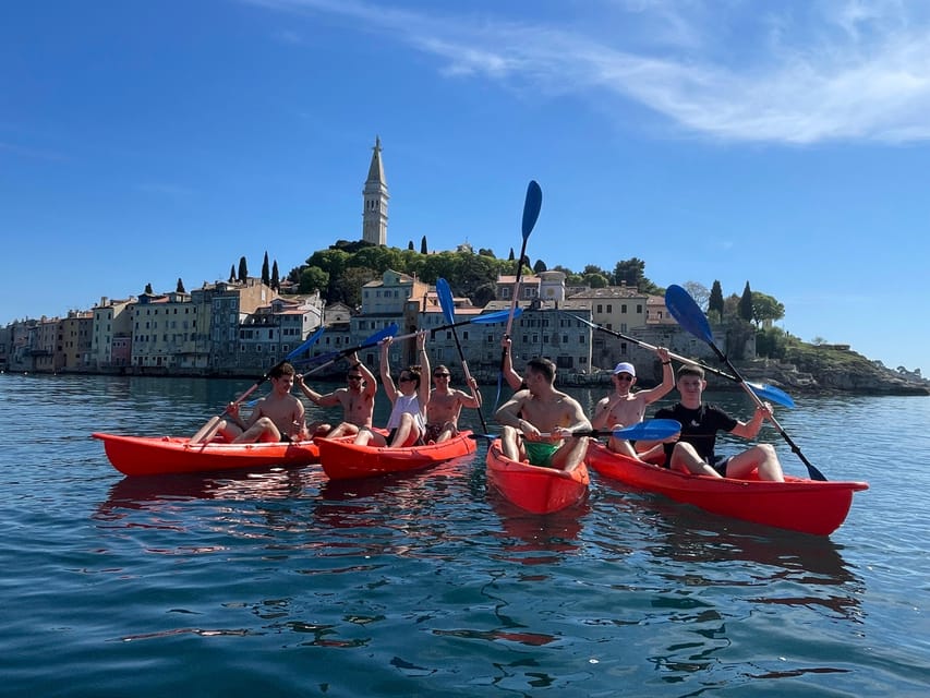 Rovinj:BUBA KAYAK TOURS:snorkeling,jumping,FREEdrinks&photos - A short island walk adds variety