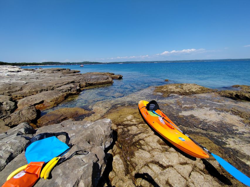 Rovinj: Golden Cape Desert Islands Kayak & Snorkeling Tour - Snorkeling in clear water