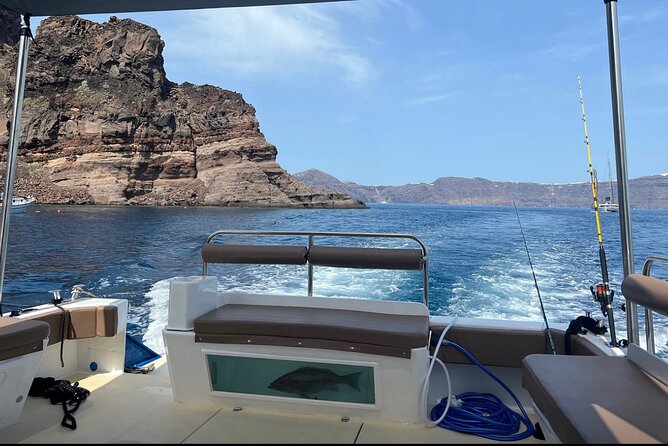 Santorini Fishing Private Cruise boat tour - BBQ, Snorkeling - Captain Makis, Elias, and the local touch