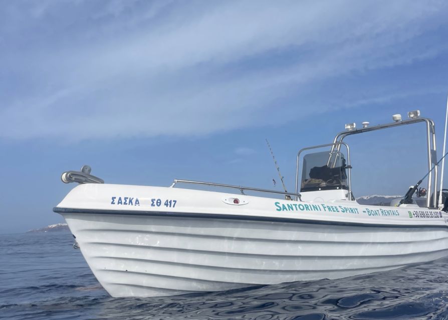 Santorini: License-Free Boat Rental with Snorkeling Gear - Getting oriented before you leave shore