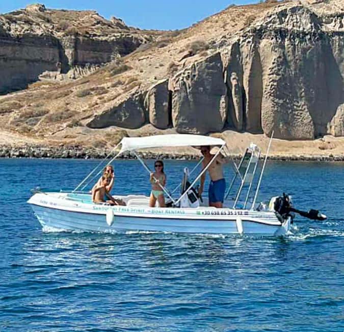 Santorini: License-Free Boat Rental with Snorkeling Gear - Meeting at the pier beside Notos hotel
